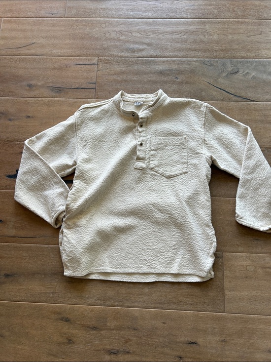 Ganni Other - Ganni Cream Textured Henley with Chest Pocket